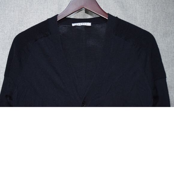 Sandro Black Lightweight Button Front Merino Wool Cardigan – Women’s Small - Picture 2 of 3